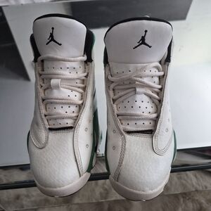Jordan Kids White and Green Sneakers